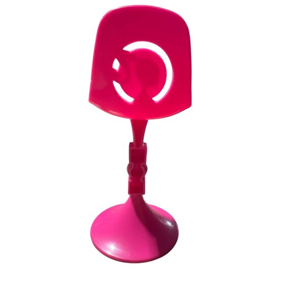 Barbie Dreamhouse Replacement Pink Barstool Pedestal Chair Ponytail Logo 5.75" - Picture 4 of 4